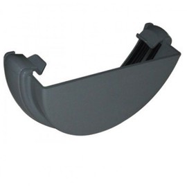 FLOPLAST 112mm Half Round Gutter External Stop End - Grey