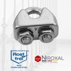 Pack of 2 rust-proof wire rope clamps, 10 mm, stainless