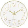 Foxtop Gold Wall Clock 12 Inch Silent Non-Ticking Battery Operated