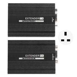 VGA Extender Multifunction Long Range 492.1ft 1080P 60HZ VGA Transmitter Receiver for Laptop Projector Monitor