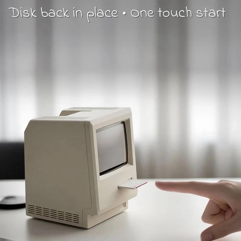 Bellatte Maclock Retro Pixel Alarm Clock, 1984 Computer Style Desk