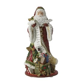Fitz and Floyd Holiday Home Santa Musical Ceramic Figurine, 10.75 inch, Red