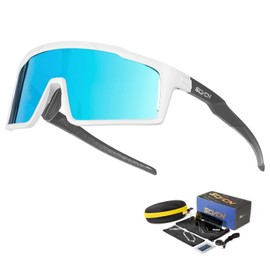 SCVCN Cycling Glasses Polarized with 3 Interchangeable Lenses for Men Women UV400 Protection MTB Bike Running Driving Fishing Golf Cycle 08