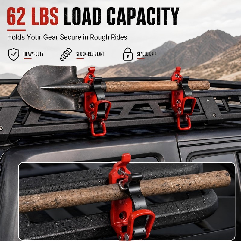4 Pcs Heavy Duty Metal Rubber Shovel Holder for Truck,Quick