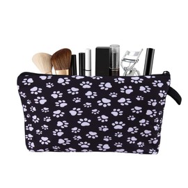 Cat Dog Paw Print Cosmetic Makeup Bag Travel Accessories Toiletry Makeup Organizer Bag for Dog Cat Lovers Christmas Birthday Gifts for Daughter Son Friend Puppy Portable Makeup Storage Bag
