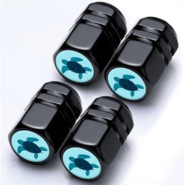 Tire Valve Stem Caps Turtle Car Accessories 4-Pack-Aluminum Alloy Rust-Proof Universal Dust Covers Tire Air Cap for Car, SUV, Bike, Motorcycle,Turtle Gifts Decor