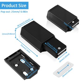 Redunest Heavy Duty Push to Open Door Latch, 5 Pack Black Magnetic Push Latches, Hidden Push Touch Latch Hardware for Push to Open Cabinet, Magnetic Door Catch for Cabinet Drawer Wardrobe Kitchen Door