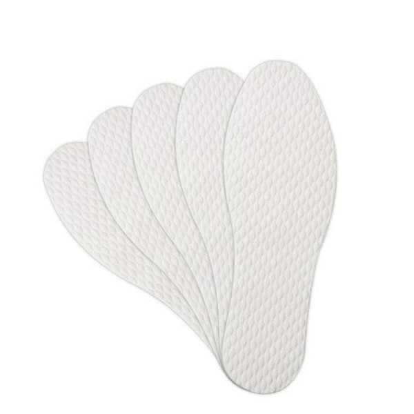10Pairs White Disposable Breathable Thin Barefoot Insoles Convenient Shoe Inserts
