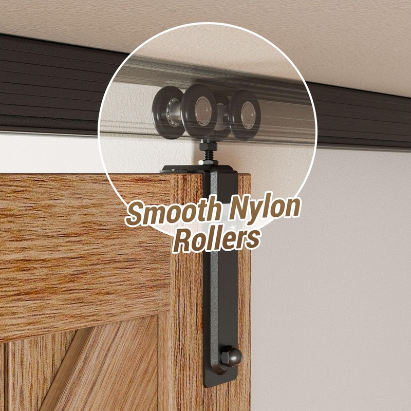 6.6FT Ceiling Mount Box Rail Barn Door Hardware Heavy Duty