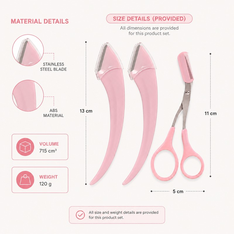 Eyebrow Razor Set for Face & Brow Grooming – 12-Piece