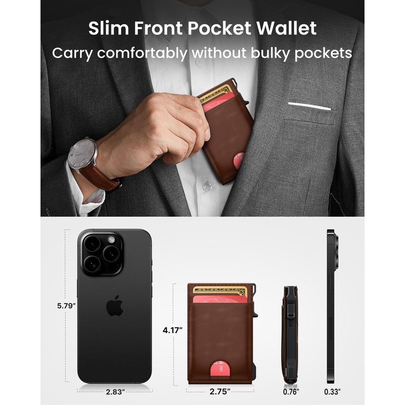 avanture Wallet for Men Card Holder: Pop Up Card Case,