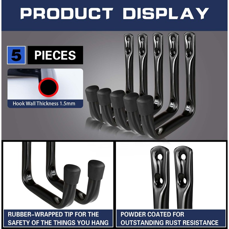 Dreecy J Utility Hooks for Hanging Heavy Duty Garage Storage