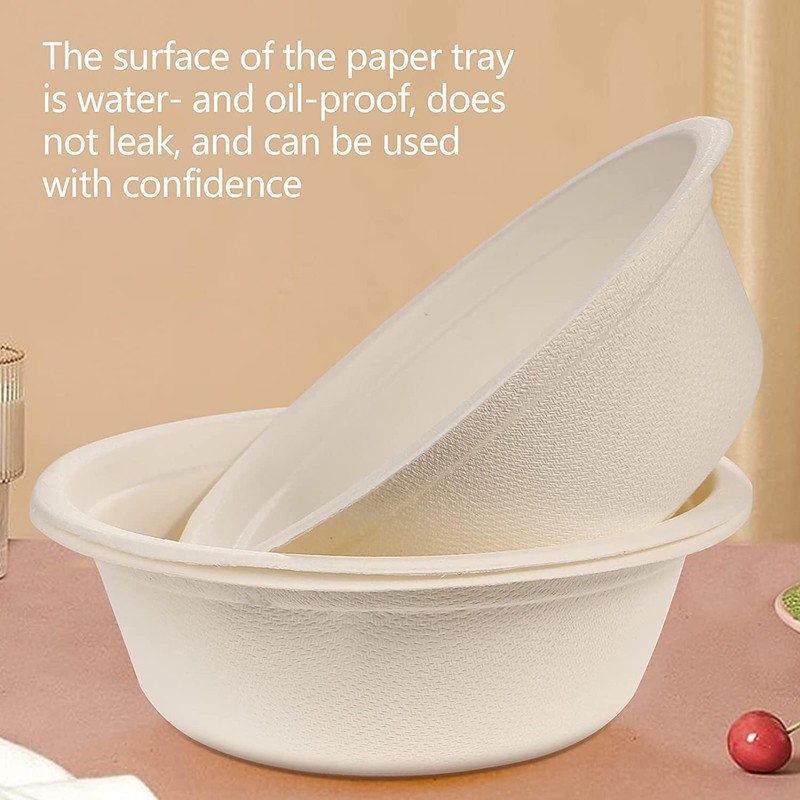 ECONX 50pc 6inch 12oz Compostable Biodegradable Paper Bowls Eco Friendly