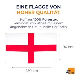 AZ FLAG - England Flag - 150 x 90 cm - English Flag 90 x 150 cm Fine Polyester - Flags