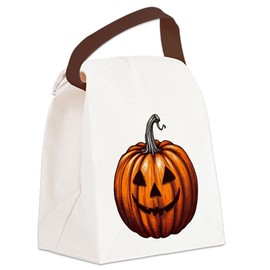 CafePress Jack O Lantern Canvas Lunch Bag with Strap Handle