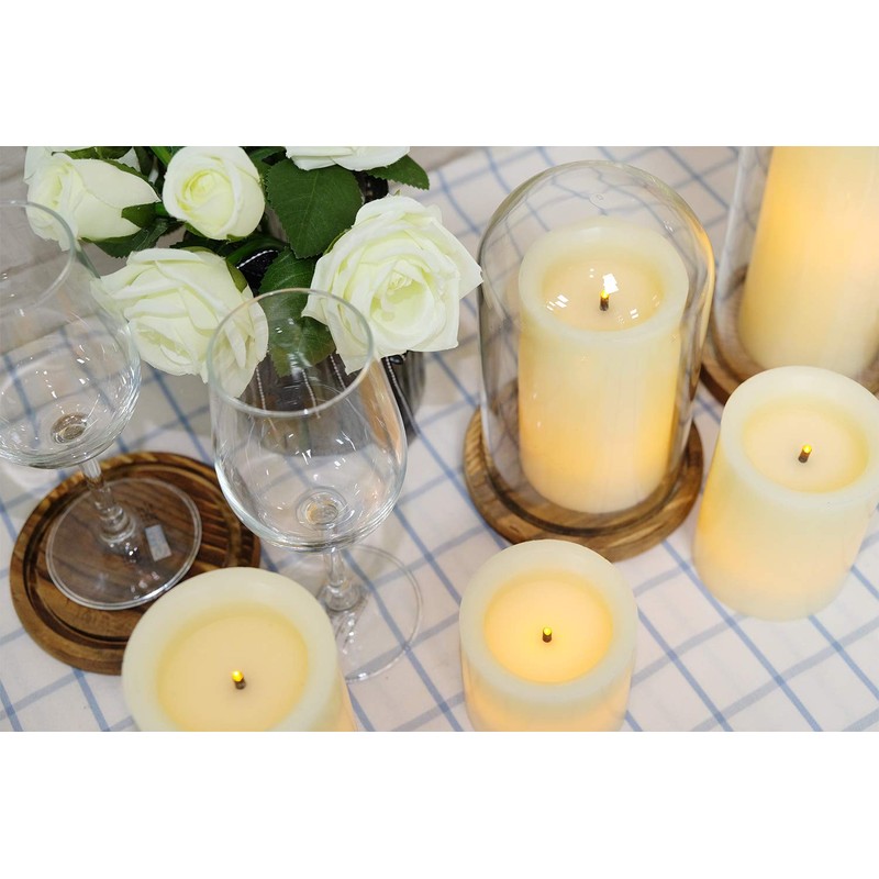 Eldnacele LED Flameless Flickering Candles Optical Fiber Wick with 10-Key