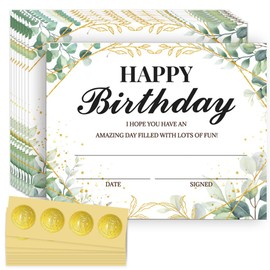 Doodlream 30 Pcs Happy Birthday Certificate Paper for Students with 32 Pcs Gold Foil Stickers, 20 x 25 cm Certificate Paper for Primary Schools Kindergarten Teacher Supplies