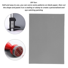 Hoja de Sello de Goma A4, Sello de Goma Suave en Blanco, 2,5 Mm de Grosor, Fácil de Cortar y Grabar, para Máquina de Grabado Láser, para Hacer Sellos de Goma DIY (Gris claro)