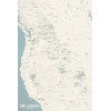 Western Ski Resorts Map 24x36 Poster (Beige & Opal Blue)
