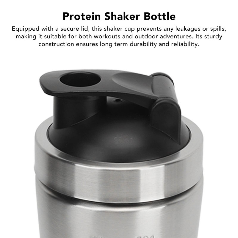 Shaker Bottle Stainless Steel Protein Shaker with Scales Portable Shaker