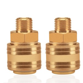 2stk Air Line Connectors 1/4" BSP Euro Airline Hose Compressor Fittings Air Coupler and Plug Kit Couplings Connector Male