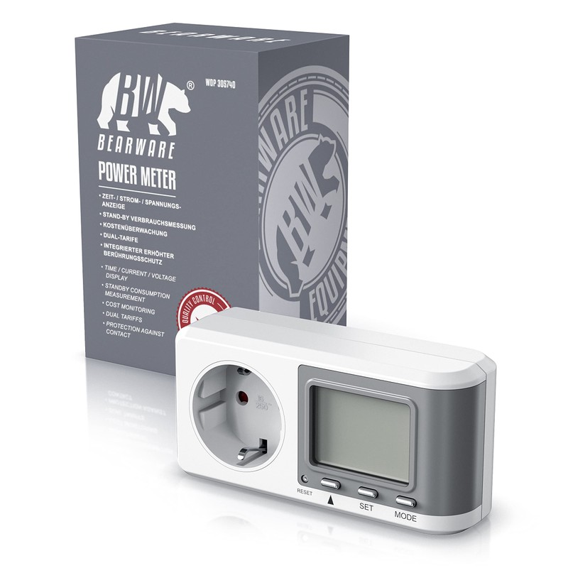CSL Electricity Meter for Socket, Energy Cost Meter, Ammeter with