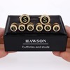 18K Gold Tone Initial Cufflinks for Men With Tuxedo Studs