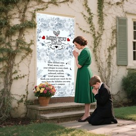 Miss You Dad Heavenly Door Banner Funeral Remembrance Decoration Dad Funeral Memorial Door Banner for Cemetery Happy Father's Day in Heaven Flag 35.4x70.8 inch