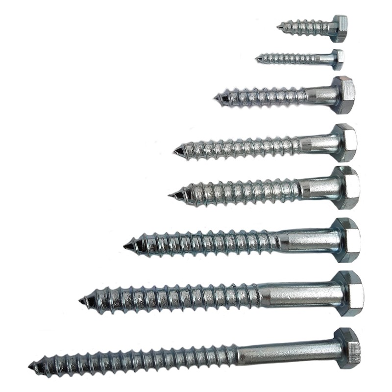 Coach Screws Hex Head Width 10mm Half Thread Zinc Plated