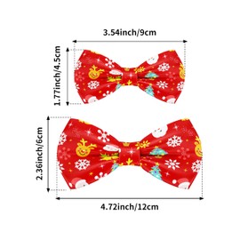 PET SHOW 10 Pack Christmas Small Dog Bow Ties Sliding Collar Attachments Puppy Cats Xmas Tree Bowties for Medium Dogs Santa Bowknots Holiday Party Pet Grooming Accessories(Small)