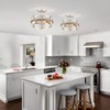WUZUPS 3-Light Metal Drum Chandelier Imitation Wood Grain Shade Round