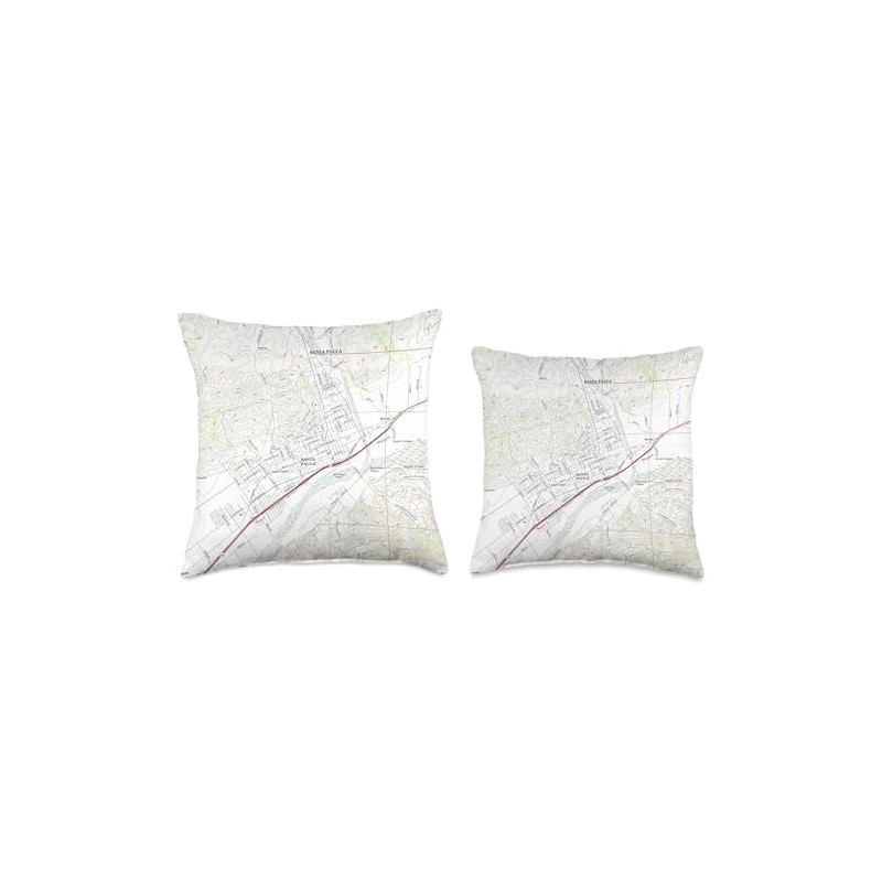 Santa Paula CA Map (2018) Throw Pillow