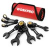 WORKPRO 8-Piece Stubby Anti-slip Ratcheting Combination Wrench Set, SAE 5/16-3/4