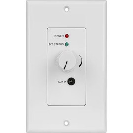 In-Wall Stereo Audio and Bluetooth Receiver Wall Plate with Volume Control