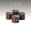 Costa Nova 2" Leather Napkin Rings, Blush - Set of