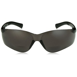 Crews BKH20G BearKat Magnifier Polycarbonate 2.0 Diopter Gray Lens Safety Glasses with Non-Slip Hybrid Black Temple Sleeve