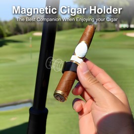 Nexalune 2-Pack Magnetic Cigar Holders for Golf Cart - Hands-Free Fireproof Clips, Fits 38-60 Ring Gauge, Outdoor Golf/Grilling/Fishing Accessories - Ideal Men's Gift for Cigar Lovers