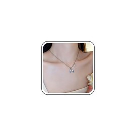 Inilbran Boho Crystal Mermaid Tail Necklace Choker Silver Fish Tail Necklace Vintage Rhinestone Whale Tail Necklace Sparkly Cz Paved Dolphin Fishtail Necklace Jewelry for Women