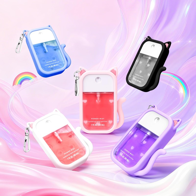 Kivzex Cat Silicone Case for Touchland Hand Sanitizer Spray with