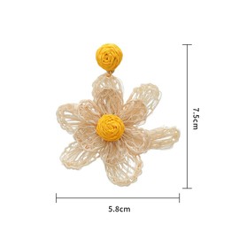 HSAJS Earrings for Women Girls Colourful Flower Bohemian Earrings Drops Fabric Flowers Hand Woven Elegant Fashion Jewellery Gifts Accessories for Valentine's Day Birthday, Stainless Steel