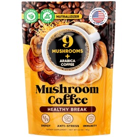 Mushroom Coffee for Focus – 9 Mushroom Extracts with Smooth Arabica Taste