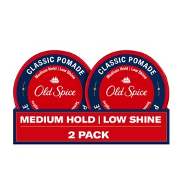 Old Spice Old Spice Classic Pomade for Men Twin Pack, Medium Hold, Low Shine Hair Wax, For All Hair Types, 2.22 Oz Each (Set of 2)
