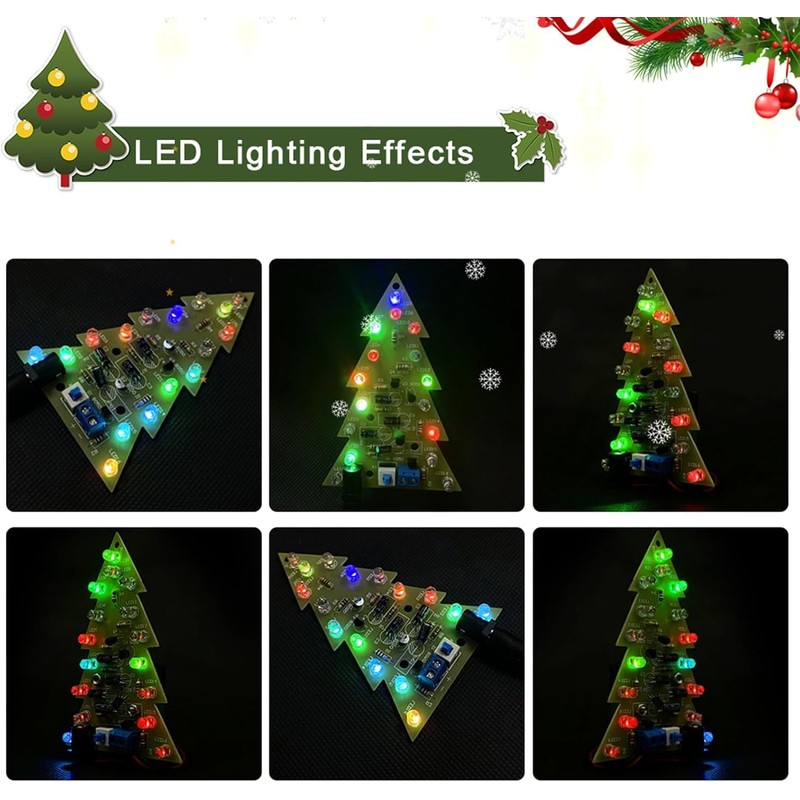 ONEHPDIY 16 Lamp Christmas Tree SMT Soldering Practice Board Kit
