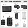 23-Piece Nonstick Bakeware Sets for Home Baking (Black)