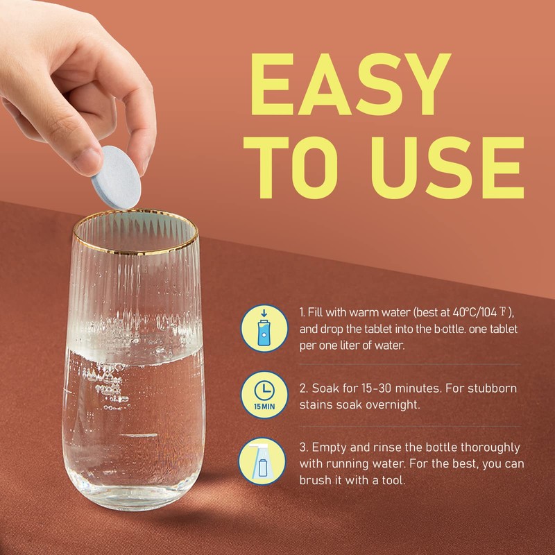 apptrin Water Bottle Cleaning Tablets, 36 Pack Bottle Clean Tablet