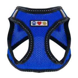 Pawtitas Dog Vest Harness Made with Breathable Air Mesh | All Weather Vest Harness for Medium Puppies and Extra Large Cats with Quick-Release Buckle - Medium Blue Mesh Dog Harness