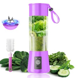 Cordless Personal Portable Smoothie Blender - 2025 Upgraded Mini Blender with 6 Blades, Type-C Rechargeable, 13Oz Juice Cup BAP Free Freshly Squeezed in Travel/Sports/Office/Home