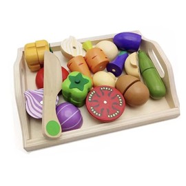 HAPPYTOYSMX Juguete, Didactico, Infantil, Madera, Charola de Verduras,, Juego de Cocina, Juego de Imitación