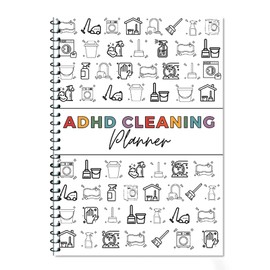 ADHD Cleaning Planner UK for Adults – Household Cleaning Schedule and Checklist Management – Daily Weekly Monthly Organizer for Task Tracking and Habit Building - Chore Chart Notebook for Home