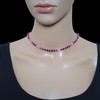 THEPRETTYBITS Rose Red Agate Beaded Necklace, Vibrant Gemstone Collar, Adjustable